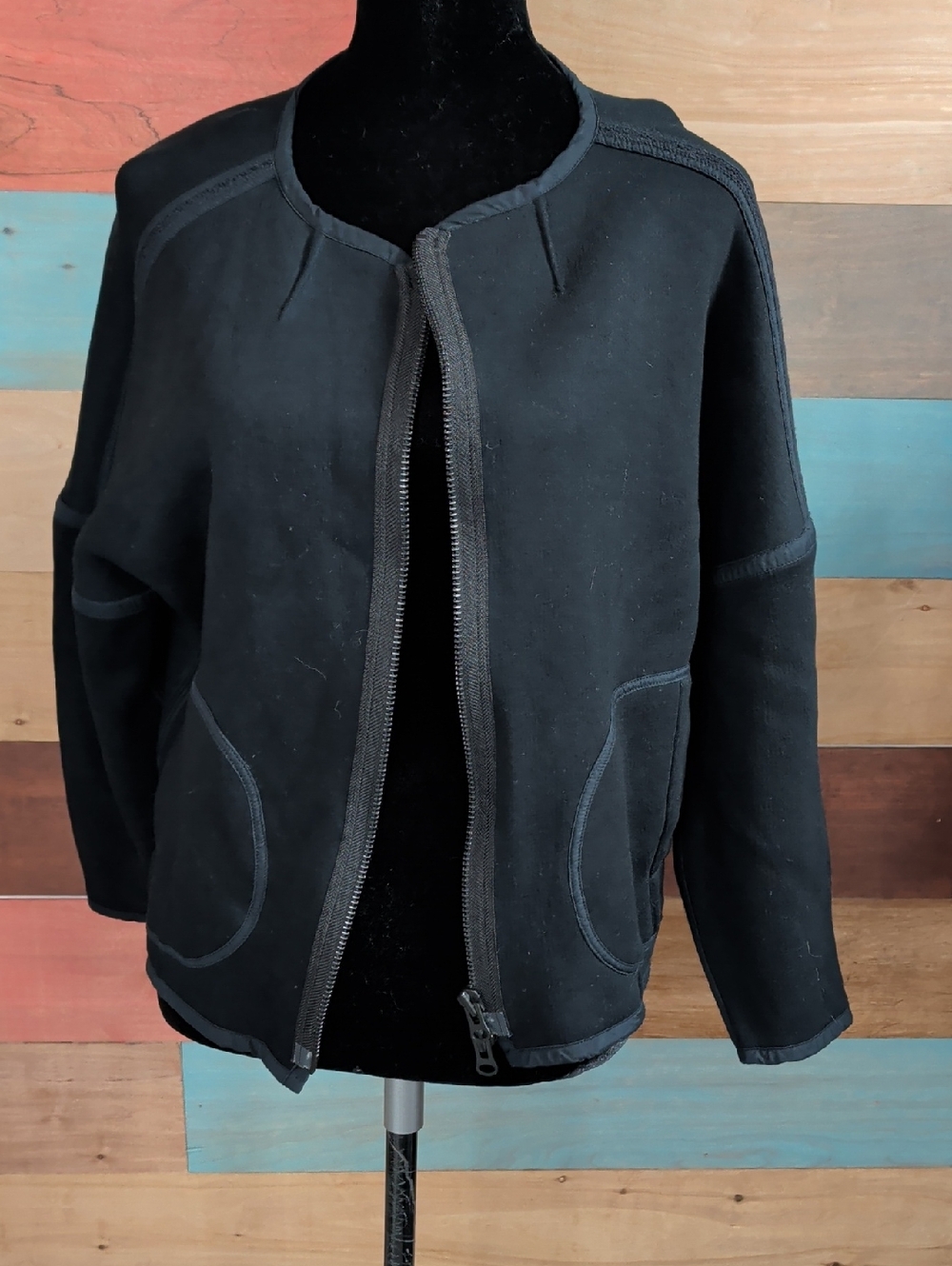Madewell Black Zip-Front Bomber Jacket